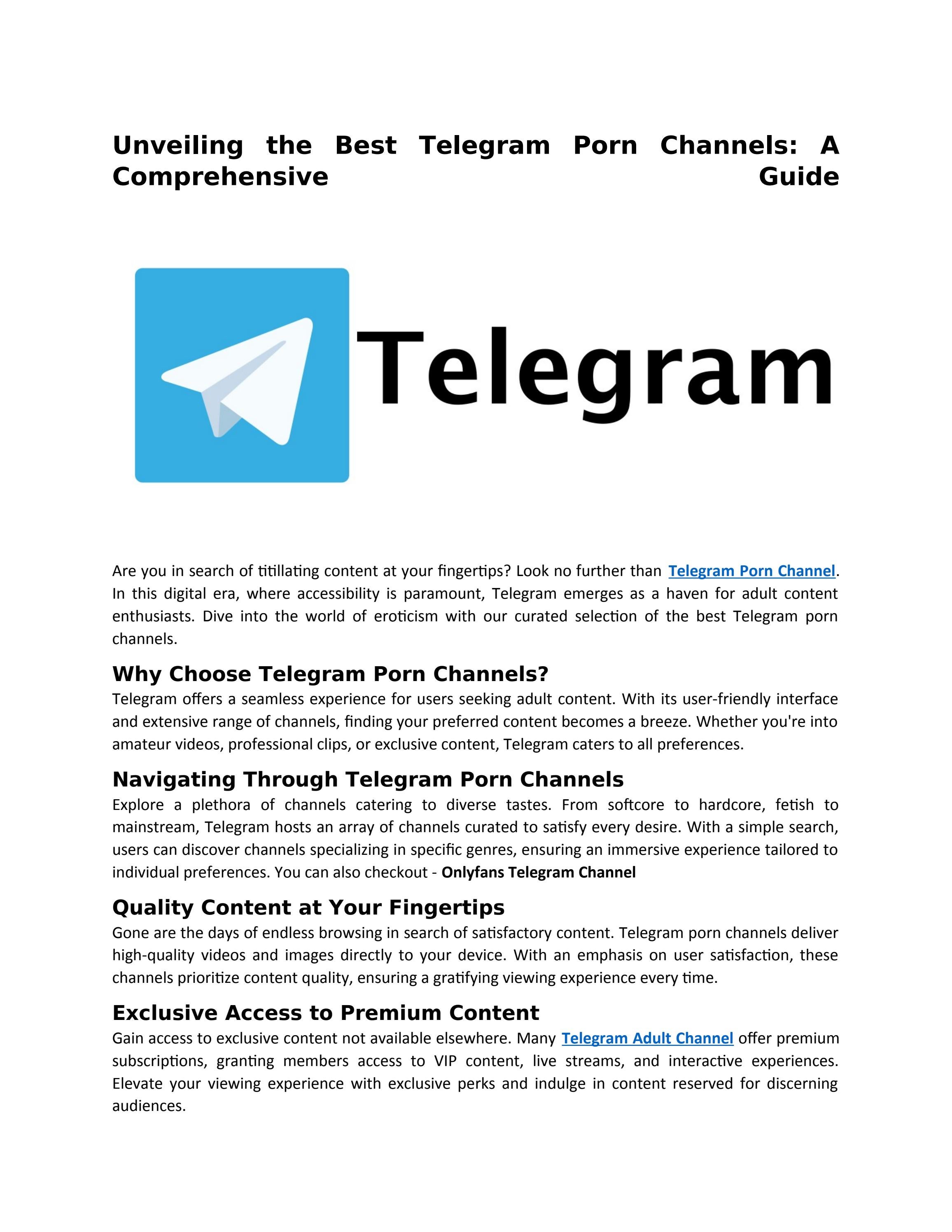 Telegram Porn Channel | Telegram Adult Channel