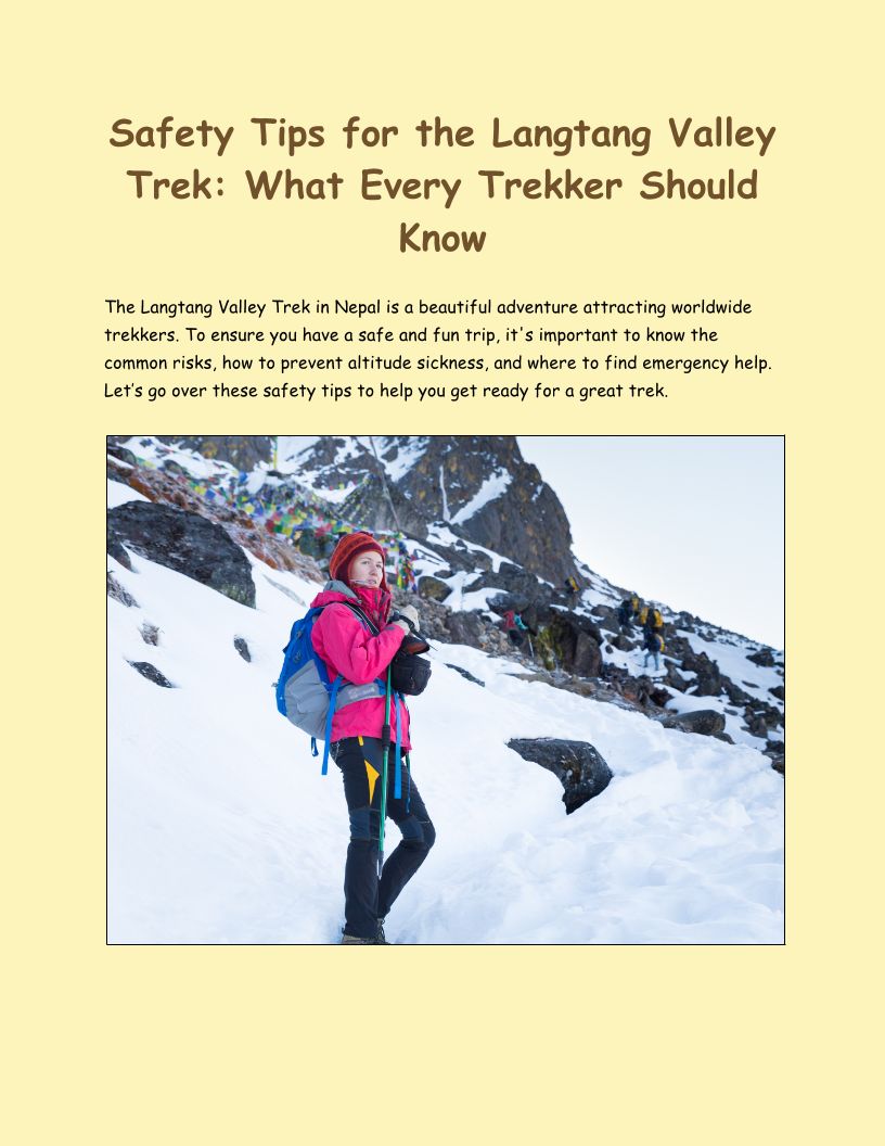 Safety Tips For The Langtang Valley Trek - Every Trekker Should Know
