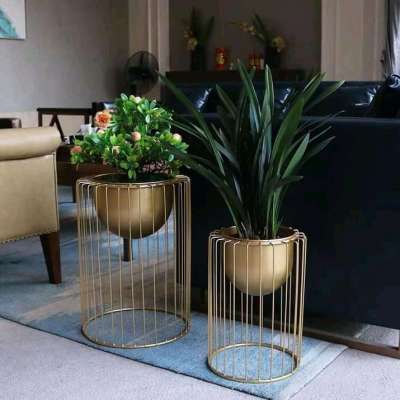 Zest Cage Solid Metal Pot Stand Set in Gold Finish Profile Picture