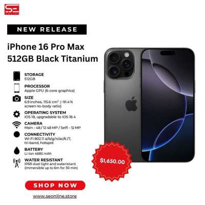 Shop iPhone 16 Pro Max 512GB Black Titanium| Se Online Profile Picture