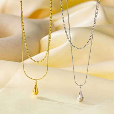 Necklace with Water Droplets Pendant for Women - Gold / Silver Color Profile Picture