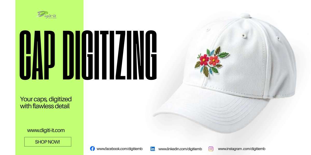 Cap embroidery digitizing with fine details, USA