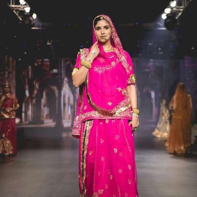 Rani Pure Jacquard Tissue Dabka Dori Salma Handwork Poshak with Pure Odhana Profile Picture