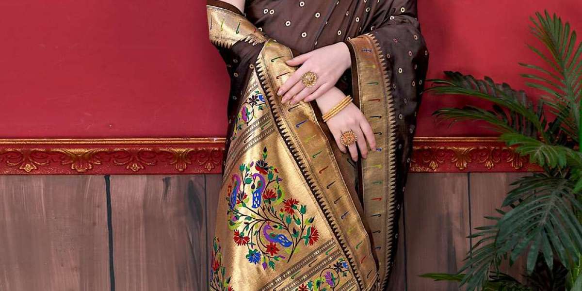 Brown Silk Saree: Timeless Elegance and Grace by Gulbhahar