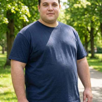Big & Tall Classic Crewneck T-Shirt- Navy Blue Profile Picture