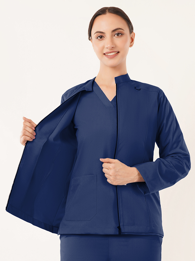 Shift Ease Women's Pro Shield Scrub Jacket Slate Blue