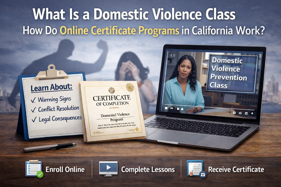 What Is a Domestic Violence Class and How Do Online Certificate Programs in California Work?