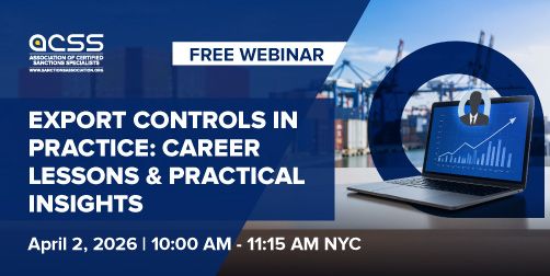 Upcoming Live Webinars - Association of Certified Sanctions Specialists
