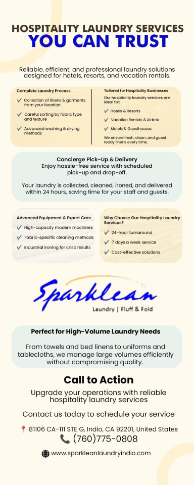 The Secret Behind Fresh Hotel Linens: Hospitality Laundry Services – @sparkleanlaundryindio01 on Tumblr