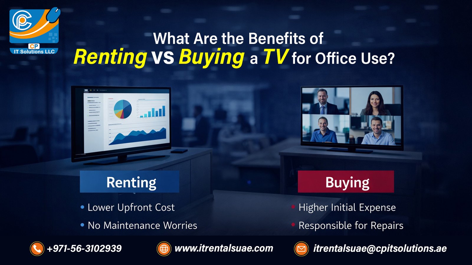 What Are the Benefits of Renting vs. Buying a TV for Office Use?