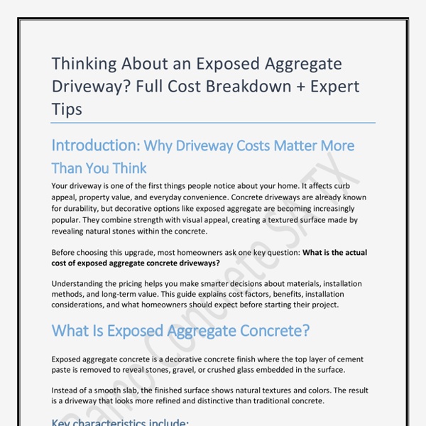Exposed Aggregate Driveway Cost Quick Breakdown  Expert Tips By Ramo Concrete | Pearltrees