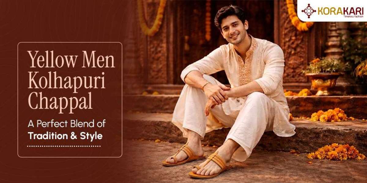 Yellow Men Kolhapuri Chappal – A Perfect Blend of Tradition & Style
