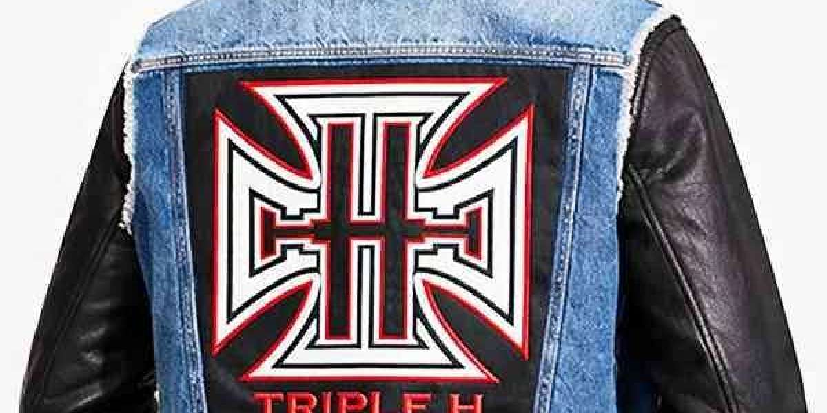 Triple H Denim & Leather Hybrid Jacket Wear the Legacy of The Game