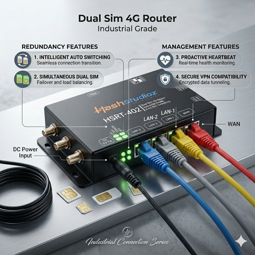Dual SIM 4G LTE Industrial Router | IoT Industrial Router India