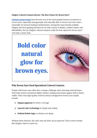 Gleglow Colored Contacts Review_ The Best Choice for Brown Eyes