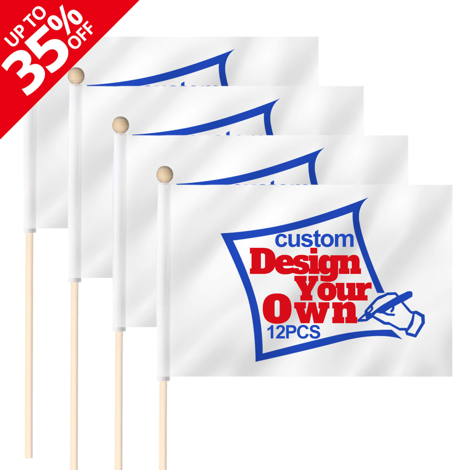 Custom Mini Flag - Personalized Handheld Stick Flag - Anley Flags
