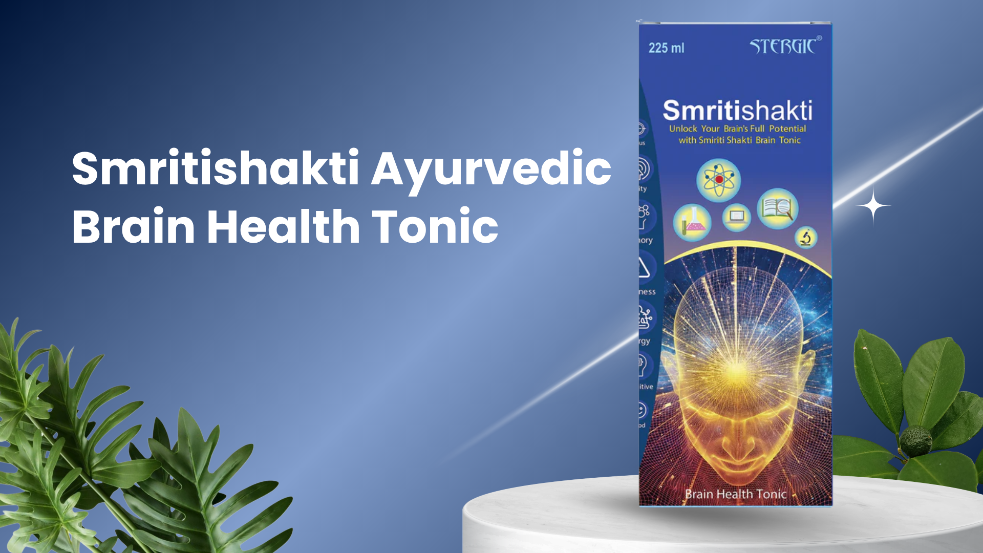 Smritishakti Ayurvedic Brain Health Tonic – Boost Memory, Focus & Clar  – Stergic