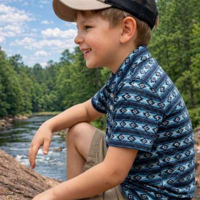 Boys Western Knit Polo with Snaps.BP-209 Profile Picture
