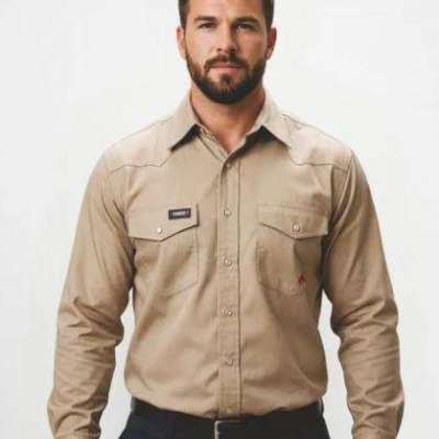 Forge Fr Men's Solid Khaki Long Sleeve Shirt Profile Picture