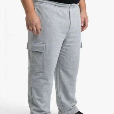 Big & Tall Fleece Cargo Lounge Pants- H.Grey Profile Picture