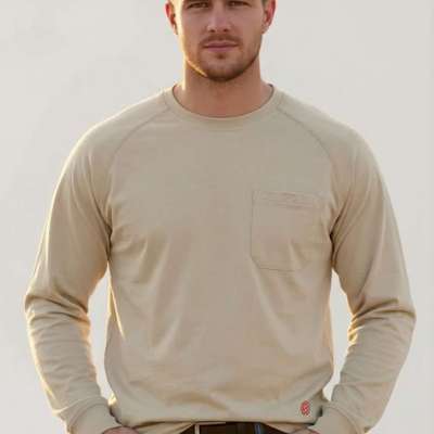 NKE FR LIGHTWEIGHT CREWNECK TEE - SAND Profile Picture