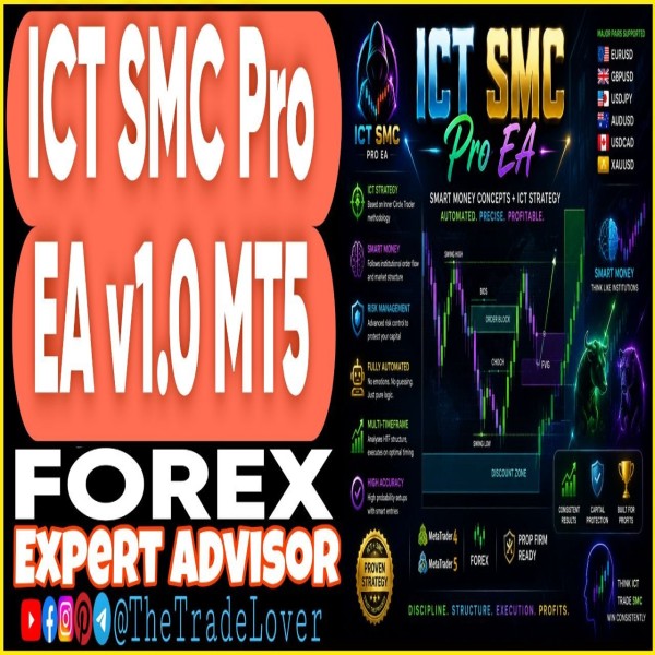 ICT SMC Pro EA v1.0 MQ5 Source Code (Works on Build 5836) | Forex Robot | MT5 Expert Advisor - The Trade Lovers