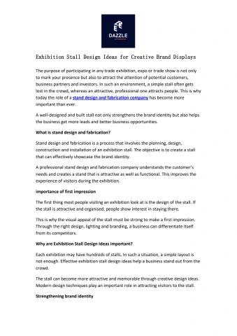 Exhibition Stall Design Ideas for Creative Brand D