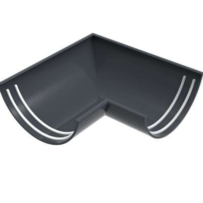 Aluminium Half Round Gutter – 90° Internal Corner Profile Picture