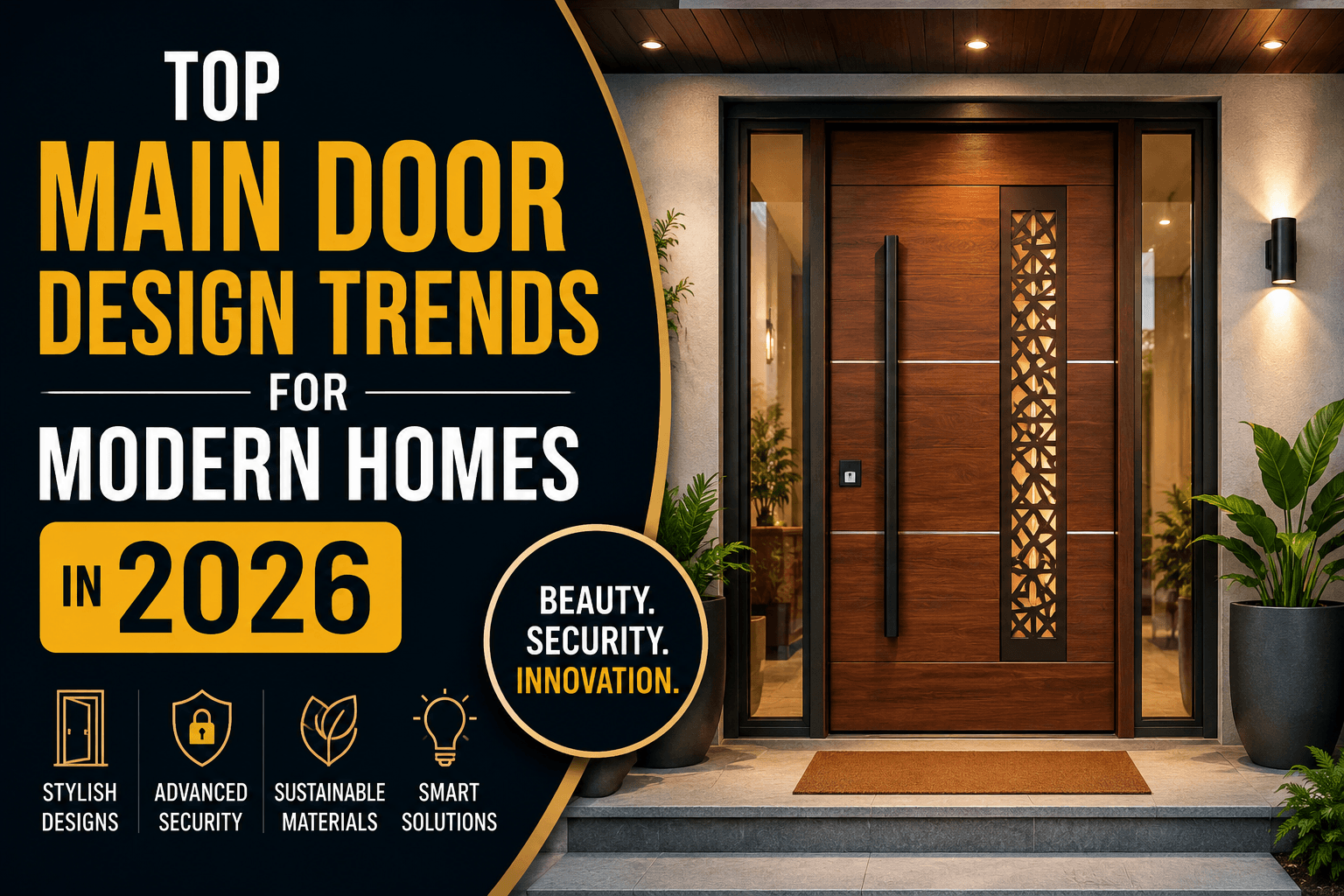 Top Main Door Design Trends for Modern Homes in 2026 | Feeding Trends