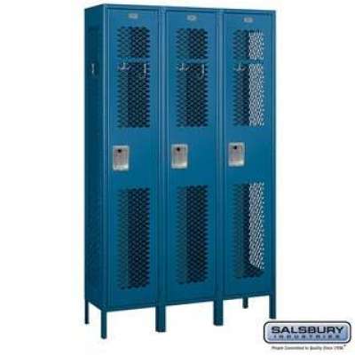 Salsbury 15" Wide Single Tier Vented Metal Locker - 3 Wide - 6 Feet High - 15 Inches Deep Profile Picture