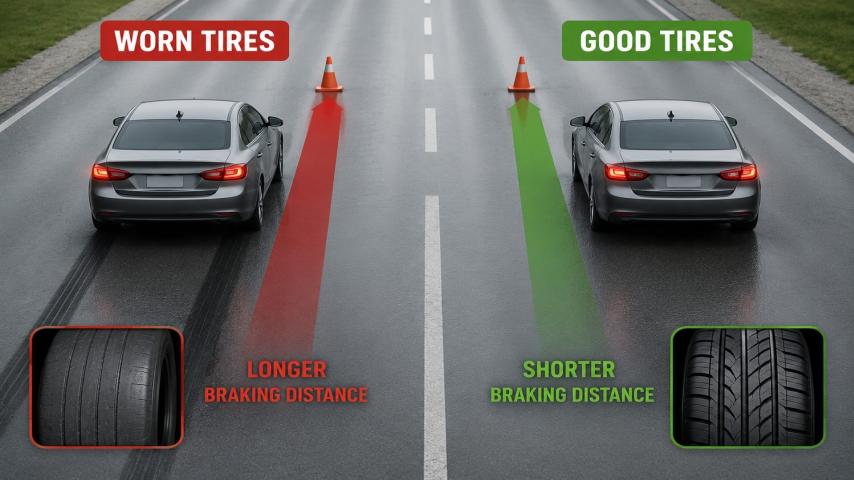 Worn Tires: Impact On Braking Distance and Control - PromoteProject | Startup Growth Platform