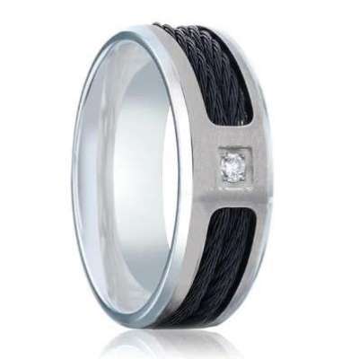 SECTOR | Titanium Ring Diamond Centered Profile Picture