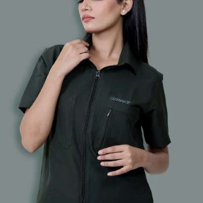 Nicobar Airvent Half Sleeve Shirt - Bottle Green Profile Picture