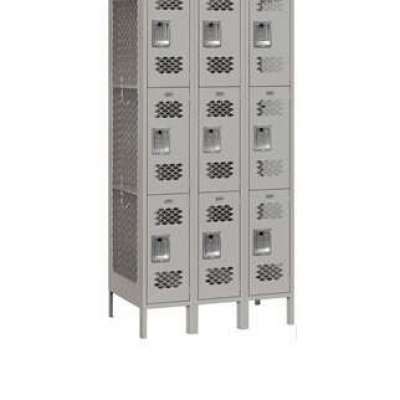 12" Wide Triple Tier Vented Metal Locker - 3 Wide - 6 Feet High - 18 Inches Deep Profile Picture